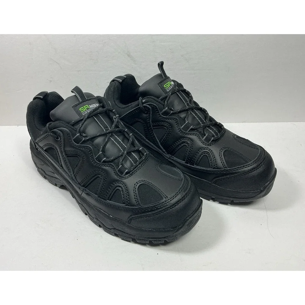 SR Max Work Shoes Mens Sz 9.5 EW Black Safety Toe Slip Resistant Sneakers New